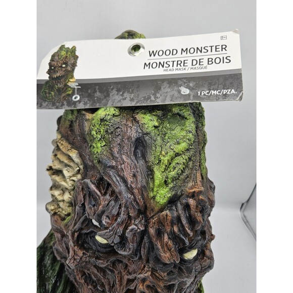 ADULT WOOD MONSTER MASK ~ LATEX HORROR COSTUME HALLOWEEN PARTY COSPLAY ~ NEW - Picture 3 of 5